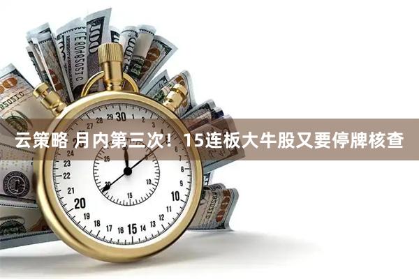 云策略 月内第三次！15连板大牛股又要停牌核查
