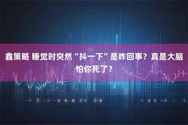 鑫策略 睡觉时突然“抖一下”是咋回事?真是大脑怕你死了?
